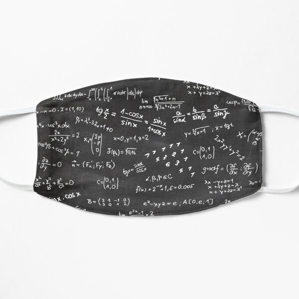 Blackboard With Numbers Math Formulas Mathematics Equations Flat Mask