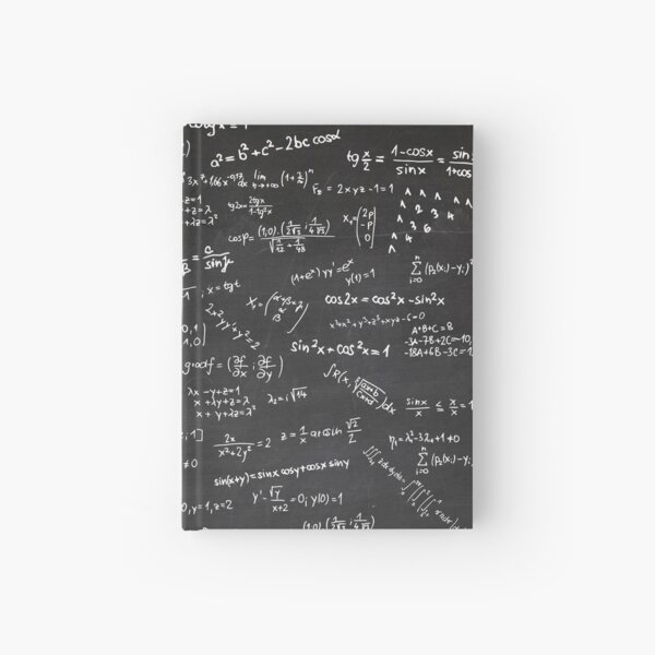 Blackboard With Numbers Math Formulas Mathematics Equations Hardcover Journal