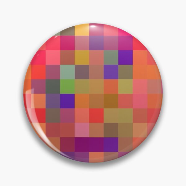 Item preview, geometric square pixel pattern abstract in pink blue yellow designed and sold by Mrvell.