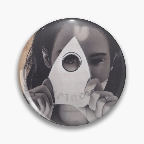 Item preview, Realism Charcoal of Woman with Oujia Piece/Planchette designed and sold by brittnideweese.