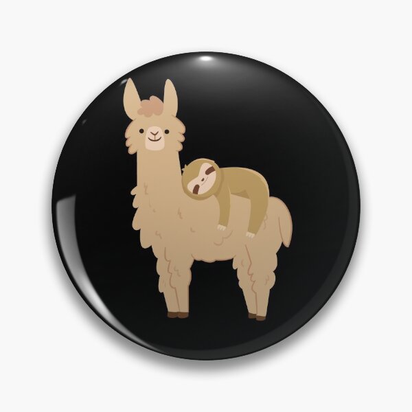 Adorable Sloth Relaxing on a Llama | Funny Llama Sloth Pin