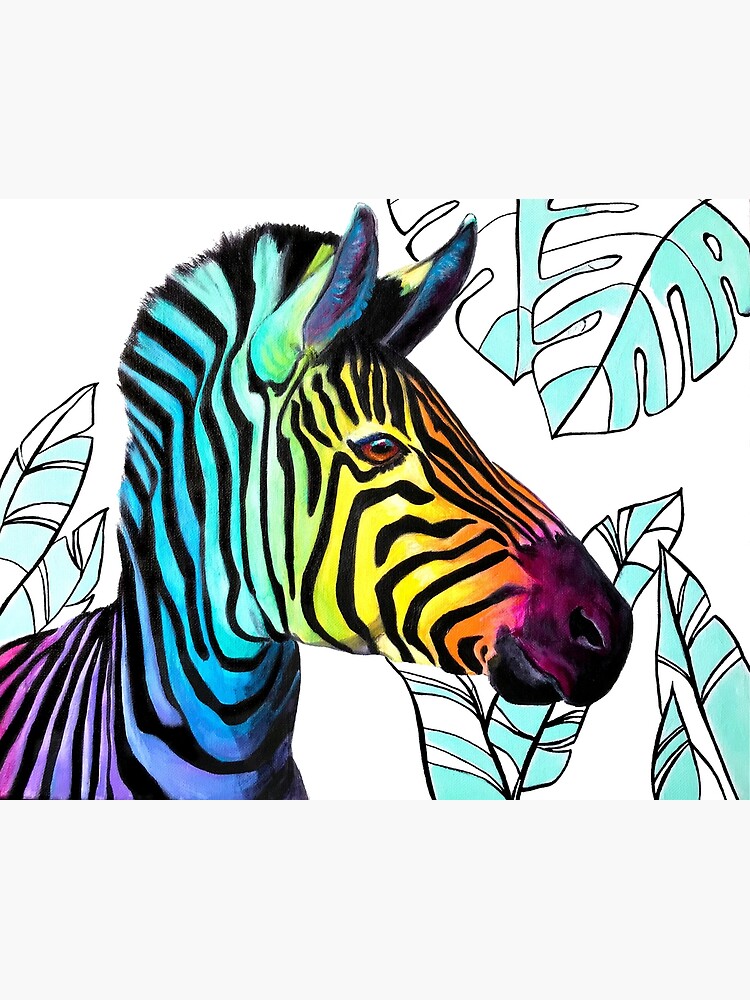 Rainbow Zebra - Art Prints