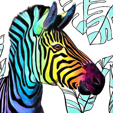 Rainbow Zebra Profile | Art Board Print