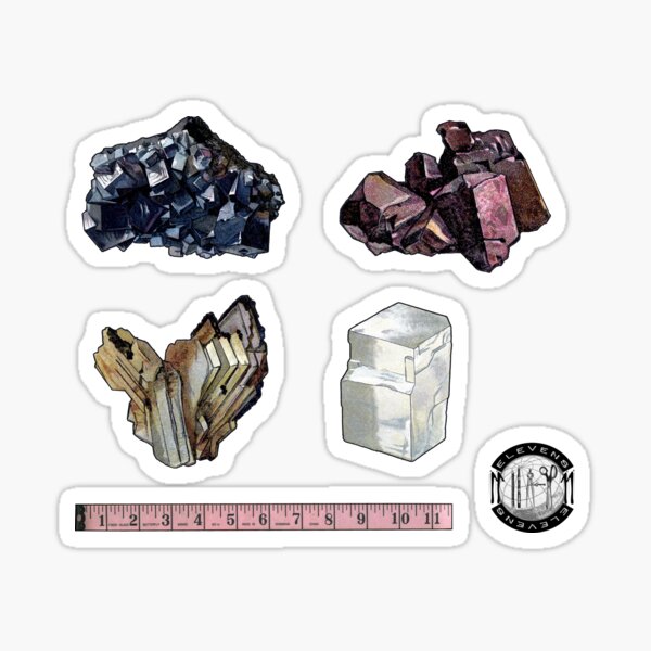 Item preview, Crystal Mineral Sticker Set - Five Piece Pack designed and sold by elevens.