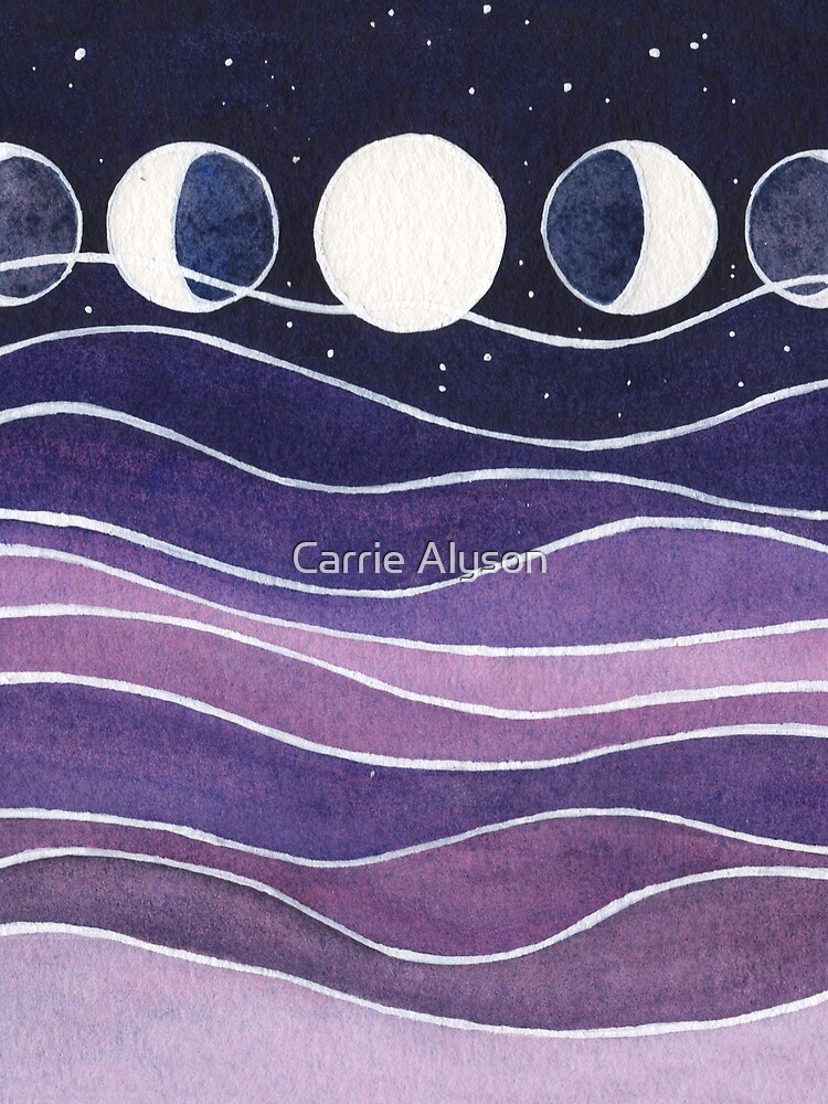 Purple Mountains and Moon by kirimoth