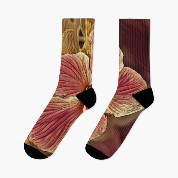 Item preview, FLOR TROPICAL BRILLANTE GRANDE EN ALBARICOQUE Y MELOCOTON Y SOMBRAS ROJAS designed and sold by Artistree.