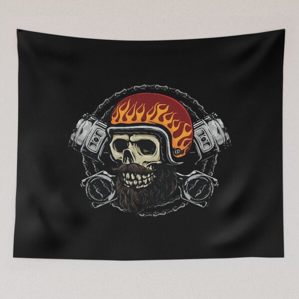 Item preview, skull motorcycle rider designed and sold by Shopwick.