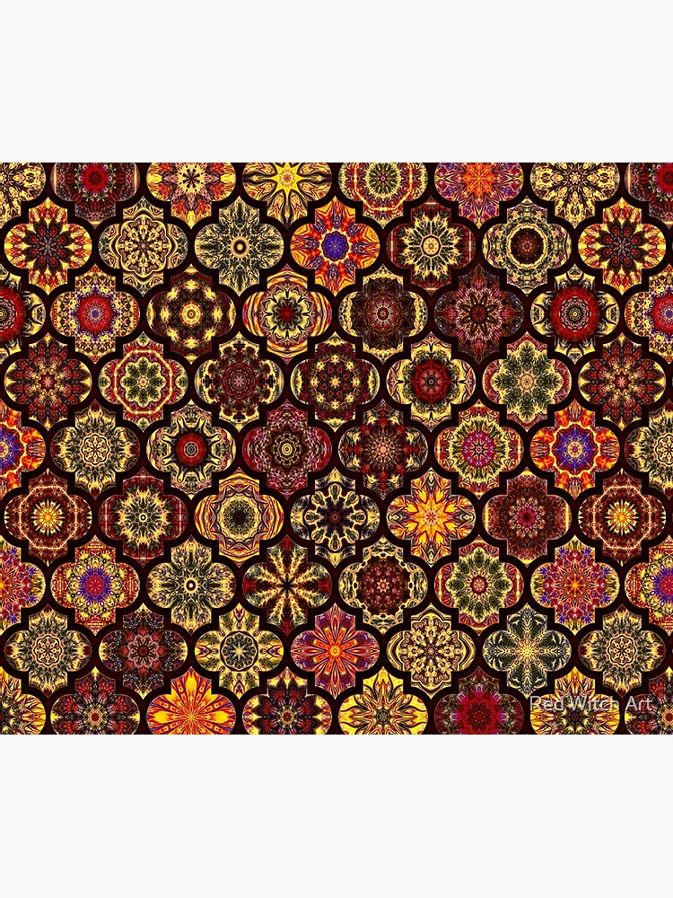 "Moroccan tile golden pattern" Throw Blanket for Sale by redwitchart Redbubble