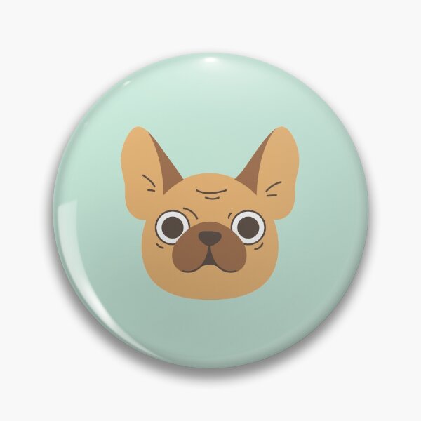 French Bulldogs Pattern in Mint Background Pin