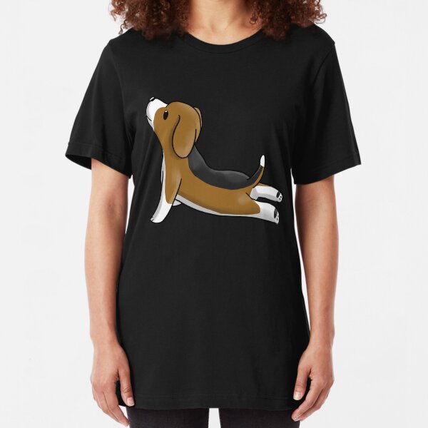 Beagle Yoga Pose Slim Fit T-Shirt