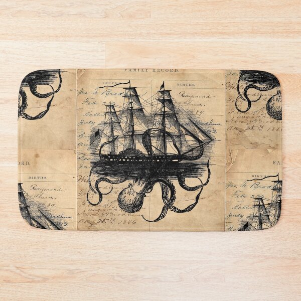 Item preview, Kraken Attacking Ship on Ledger Design  KAS947 designed and sold by missdebi27.