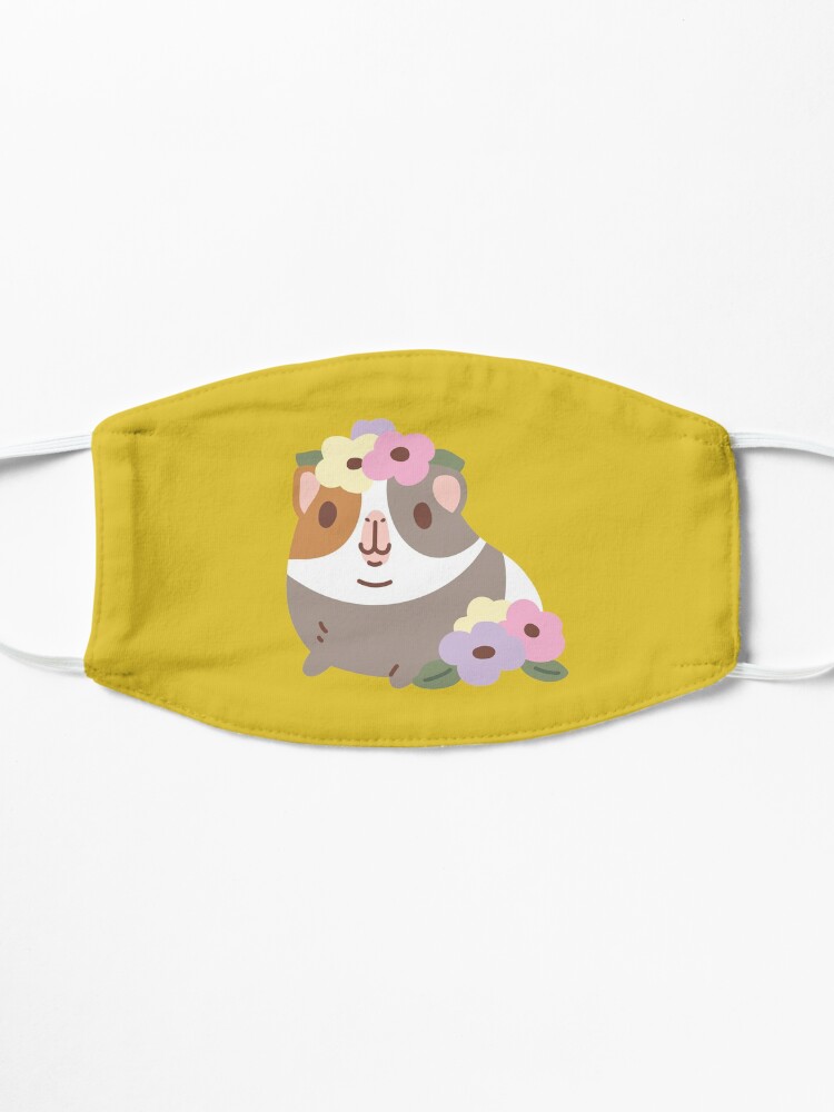 Alternate view of Guinea pig and flowers Pattern Mask
