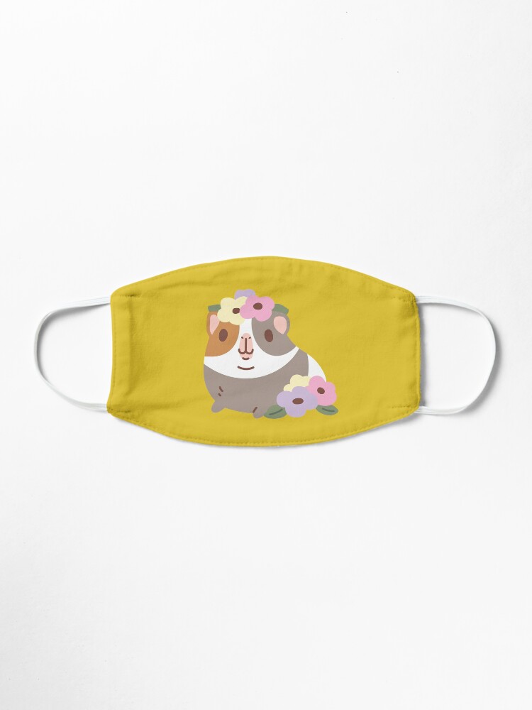 Alternate view of Guinea pig and flowers Pattern Mask