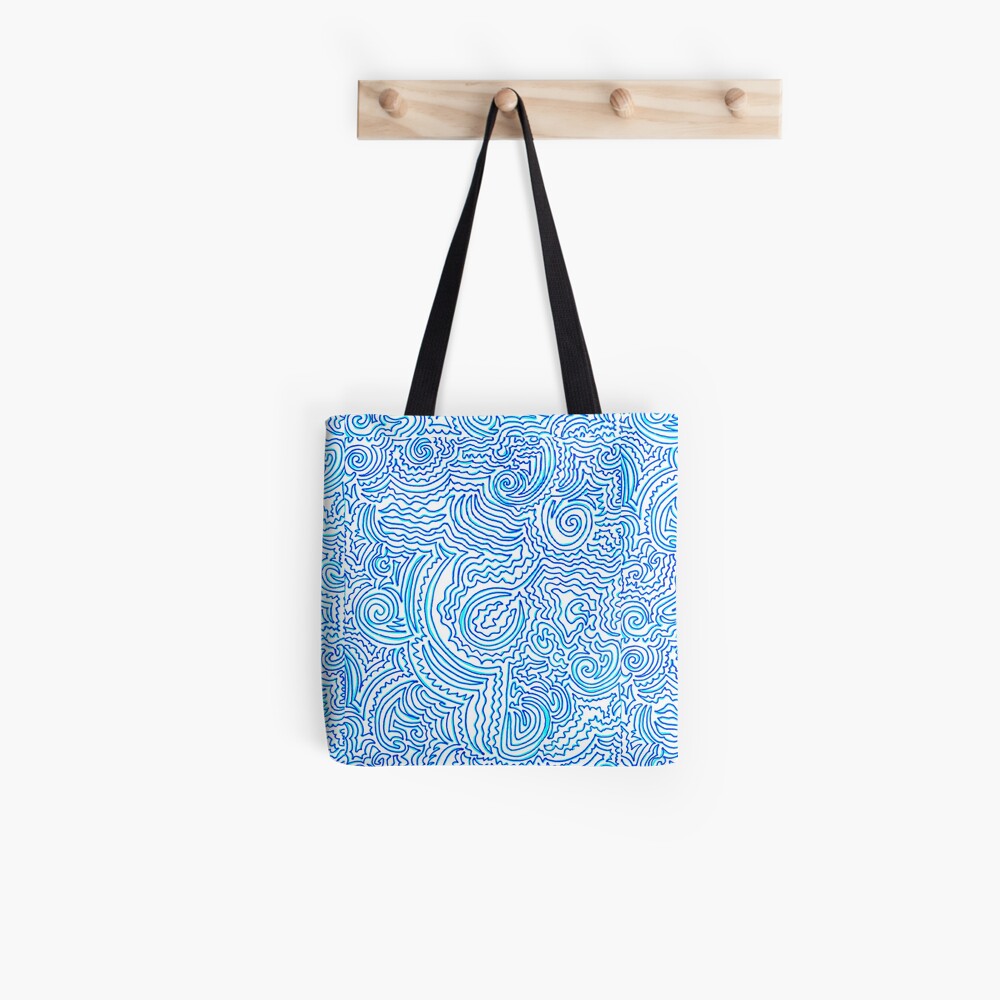 Blue Doodle Tote Bag