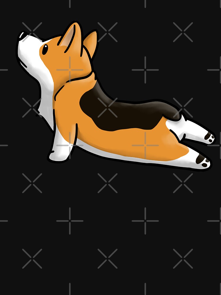 Corgi Yoga Pose by ilovepaws
