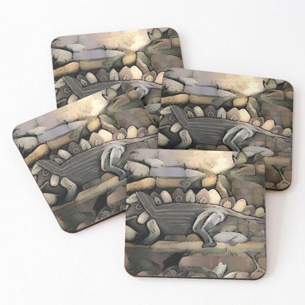 Item preview, STONE STYLIZED DINOSAUR IN SEPIA TONES OF YELLOW, BROWN AND GREYS designed and sold by Artistree.