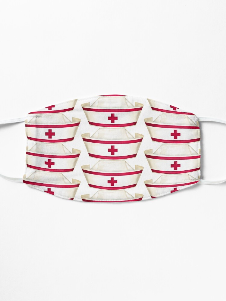Alternate view of Red and White Nursing Mask