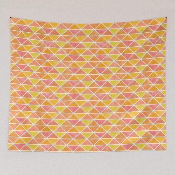 Item preview, Modern Triangle Painted Look Sunny Orange Pattern designed and sold by emkayhess.