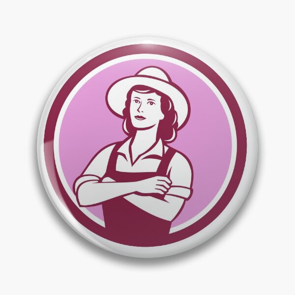 Item preview, Female Organic Farmer Circle Retro designed and sold by patrimonio.