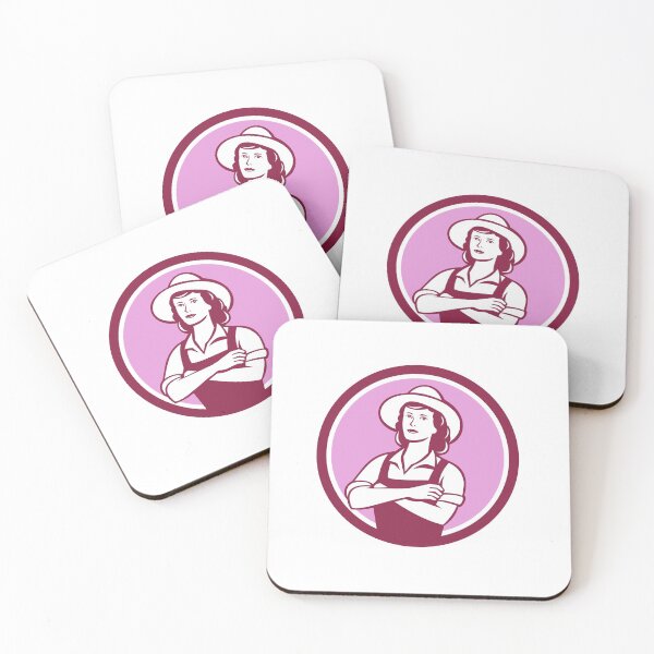 Item preview, Female Organic Farmer Circle Retro designed and sold by patrimonio.