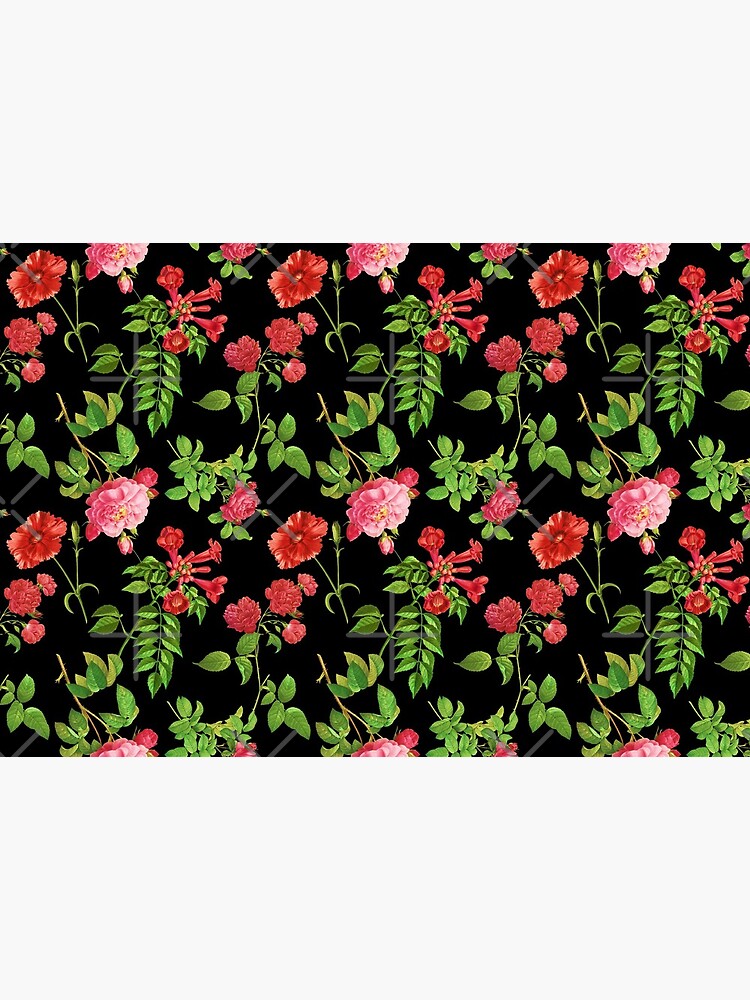 Pink Roses on a Black Background by SherDigiScraps