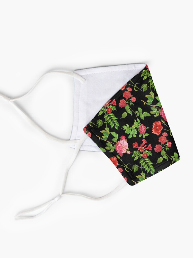 Alternate view of Pink Roses on a Black Background Mask