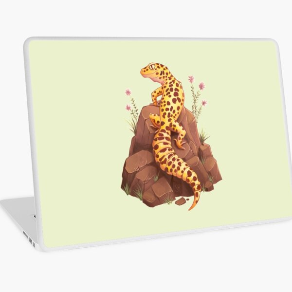 Gecko leopardo en las rocas Vinilo para portátil