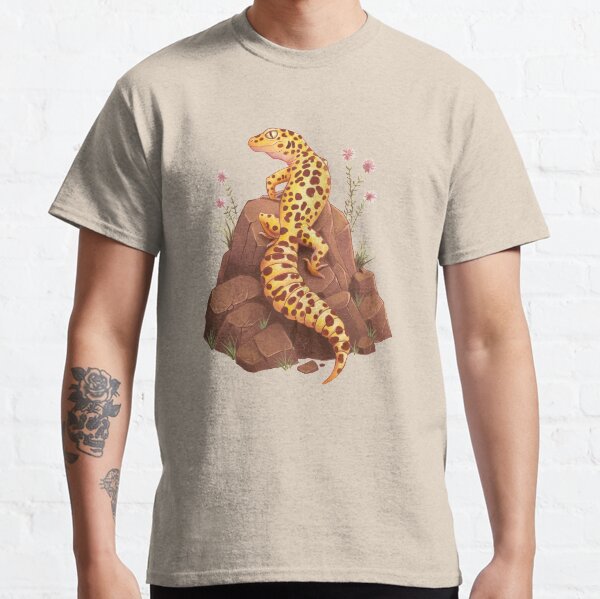 Gecko leopardo en las rocas Camiseta clásica