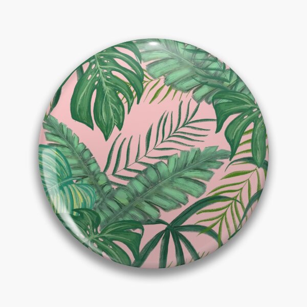 Item preview, Pretty Pink & Tropical Greenery Pattern designed and sold by Laura Lise Wong.