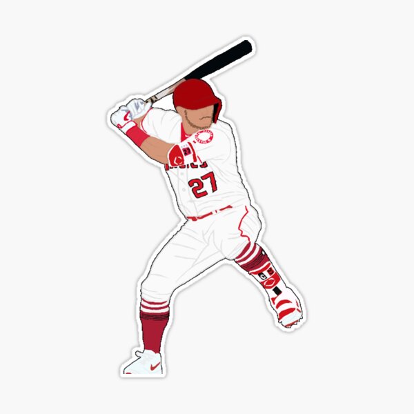 Mike Trout #27 Los Angeles Angels Sticker Baseball Decals Jersey Number  Card PC