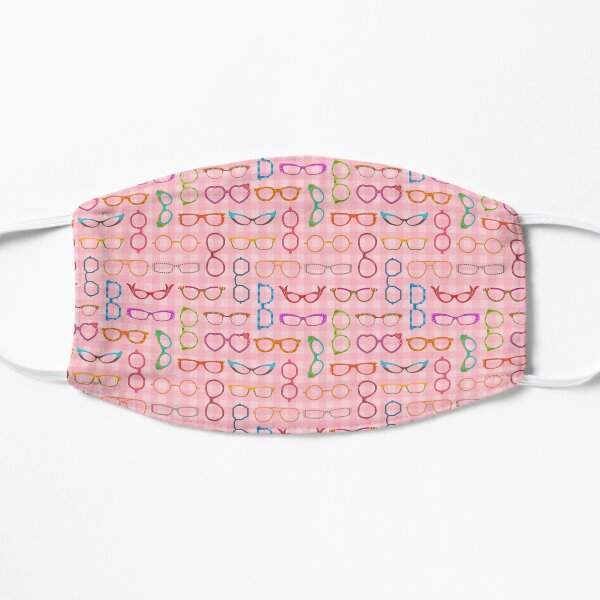 Eyeglasses Retro Modern Hipster Pink Gingham Ver 2 Mask