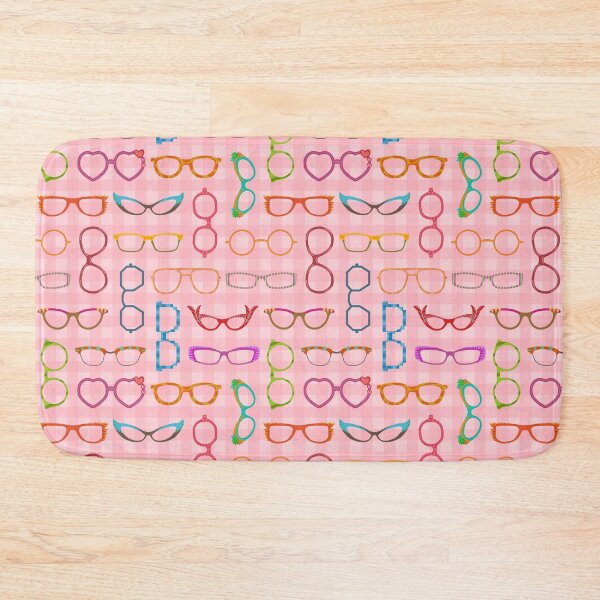 Item preview, Eyeglasses Retro Modern Hipster Pink Gingham Ver 2 designed and sold by emkayhess.