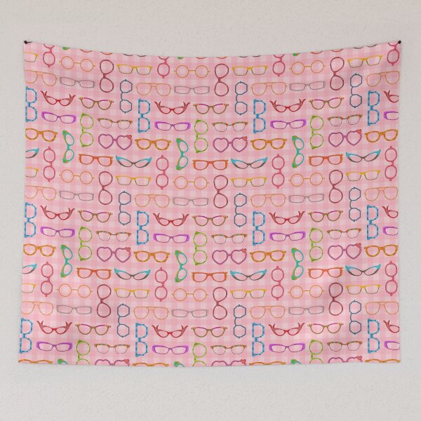 Item preview, Eyeglasses Retro Modern Hipster Pink Gingham Ver 2 designed and sold by emkayhess.
