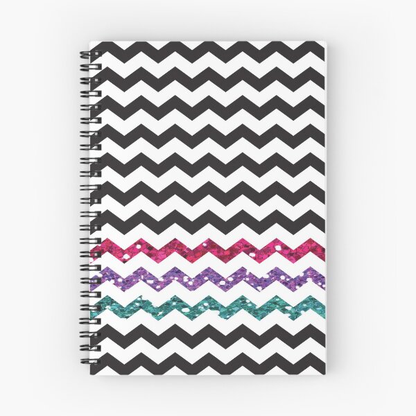 Item preview, Black and White with Pink, Purple, and Turquoise Glitter Look Zig Zag designed and sold by PLLDesigns.