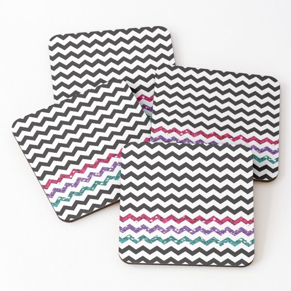 Item preview, Black and White with Pink, Purple, and Turquoise Glitter Look Zig Zag designed and sold by PLLDesigns.