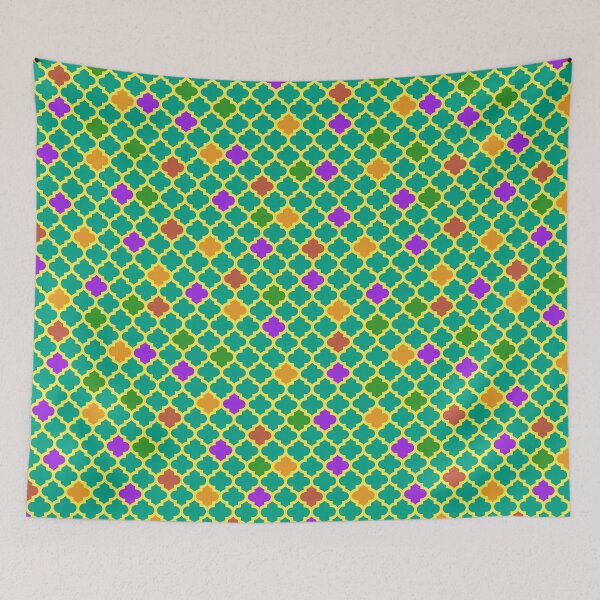 Item preview, Colorful Quatrefoil Lattice Trellis Pretty Peacock Colors designed and sold by emkayhess.