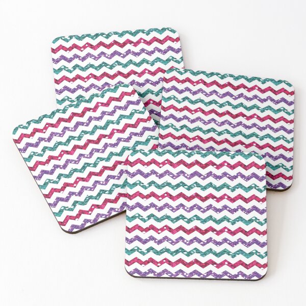 Item preview, Pink, Purple, Turquoise Zig Zags with Glitter Look designed and sold by PLLDesigns.