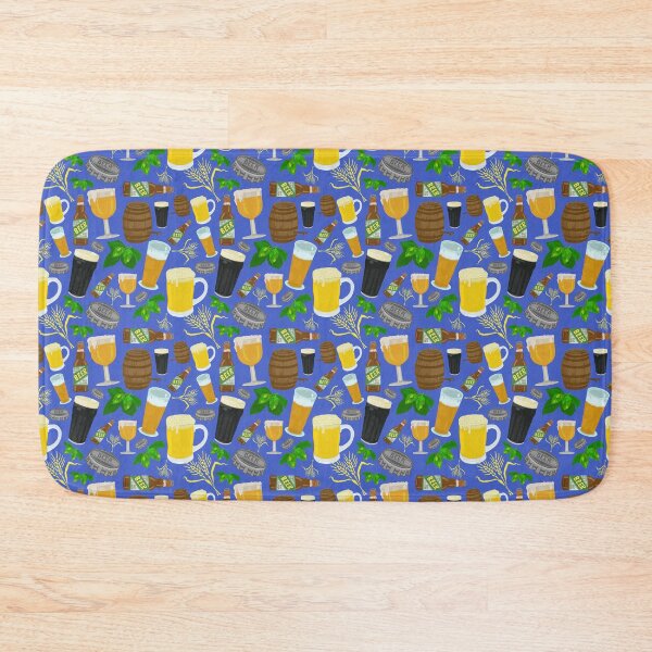 Item preview, Beer Glass Bottle Hops and Barley Pattern designed and sold by emkayhess.