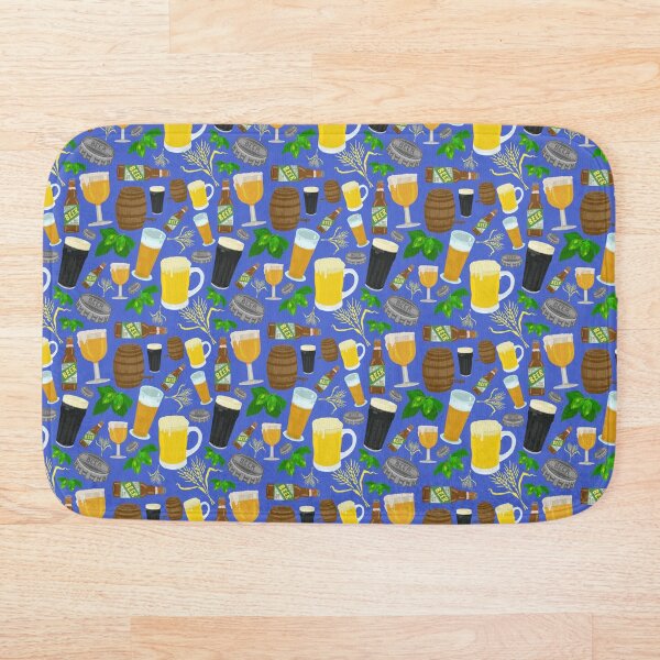Item preview, Beer Glass Bottle Hops and Barley Pattern designed and sold by emkayhess.