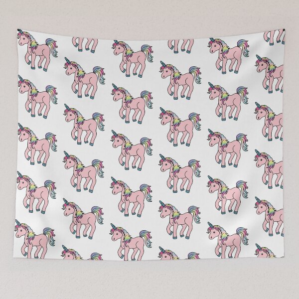 Item preview, Pink Unicorn with Colorful Mane and Tail and Glitter (textured) Horn and Feet designed and sold by PLLDesigns.