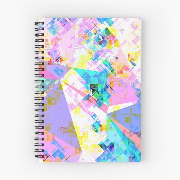 Item preview, geometric triangle pattern abstract background in pink blue yellow green designed and sold by Mrvell.