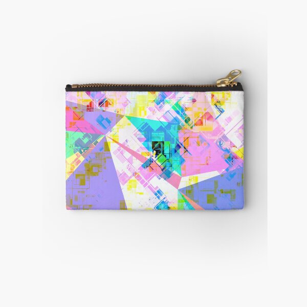 Item preview, geometric triangle pattern abstract background in pink blue yellow green designed and sold by Mrvell.