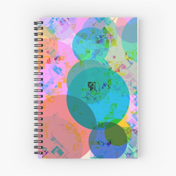 Item preview, geometric circle pattern abstract in blue pink green yellow designed and sold by Mrvell.