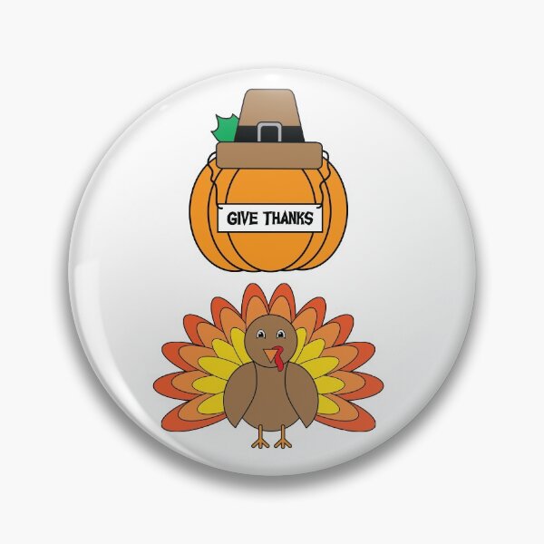 Item preview, Turkey and Pumpkin with Give Thanks Sign designed and sold by PLLDesigns.