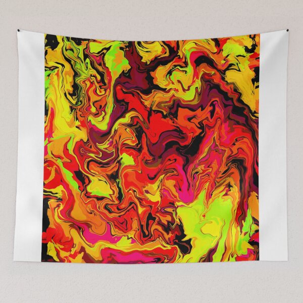 Item preview, Fire Digital Paint Pour Abstract Print designed and sold by artofjaynoska.