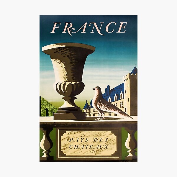 Item preview, France Pays des Chateaux vintage travel poster designed and sold by stickart-marek.