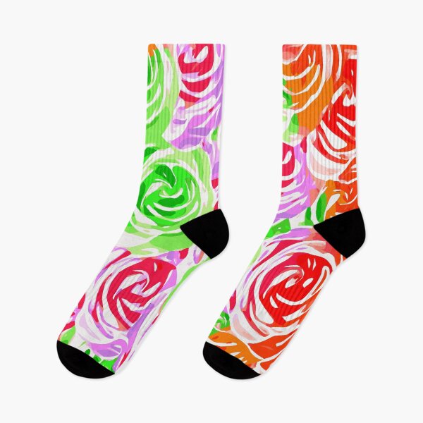 Item preview, colorful rose pattern abstract in red pink green designed and sold by Mrvell.
