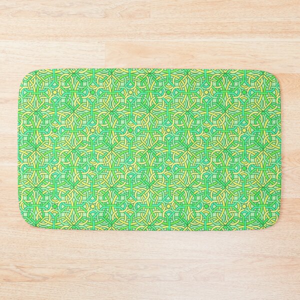Item preview, Celtic Knot Irish Braid Pattern in Green Yellow designed and sold by emkayhess.