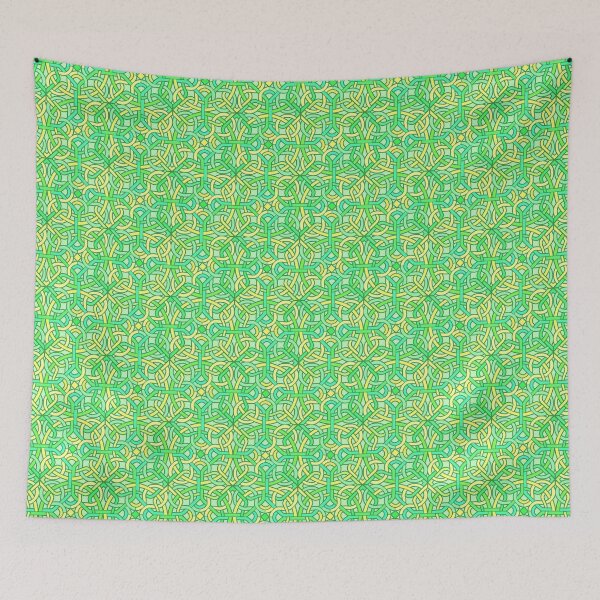 Item preview, Celtic Knot Irish Braid Pattern in Green Yellow designed and sold by emkayhess.