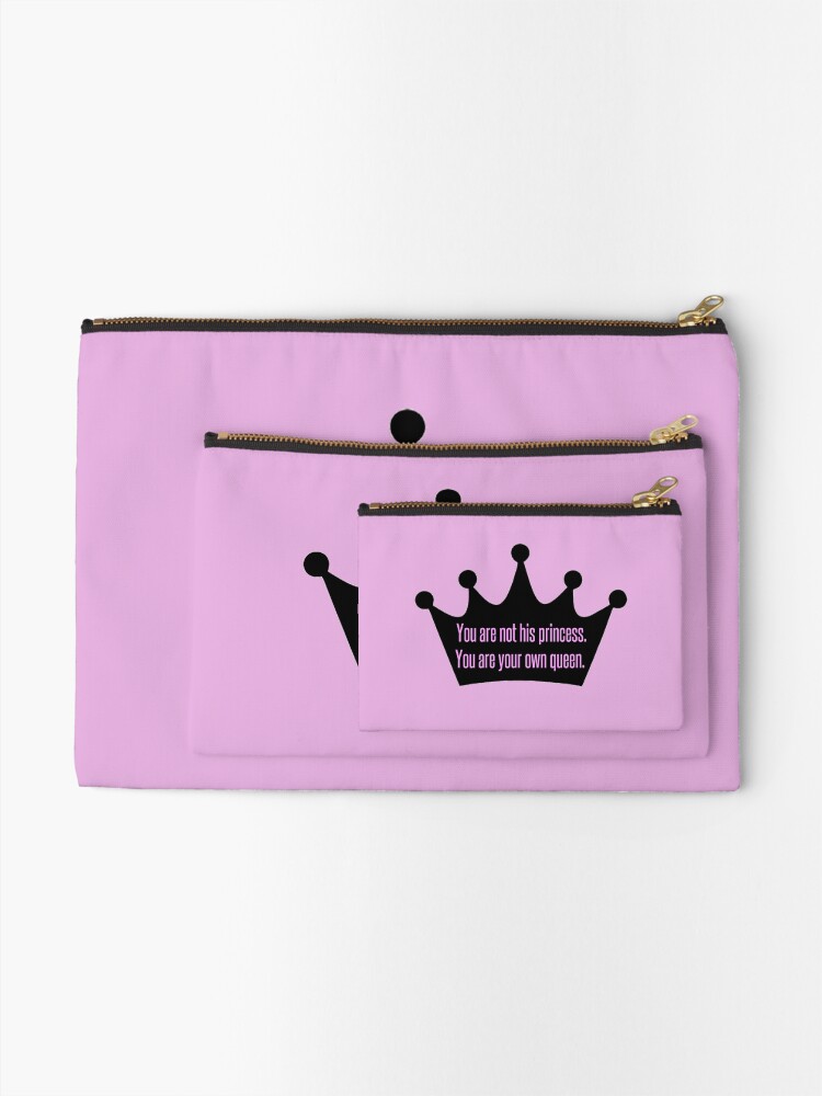 Alternate view of You're a Queen Quote Zipper Pouch